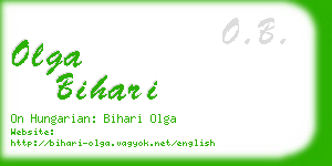 olga bihari business card